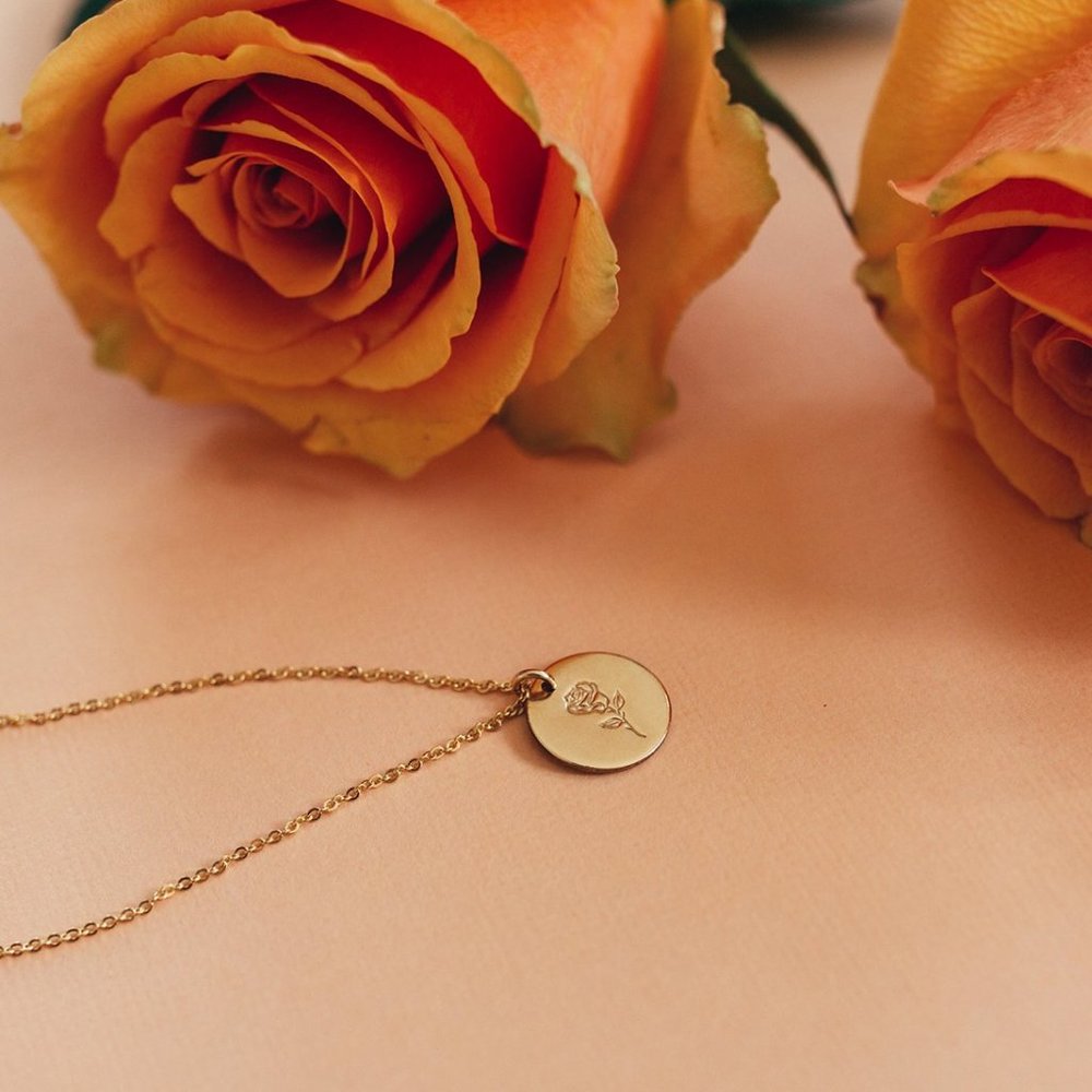 June Rose Bohemian Birth Flower Charm Necklace - Picture 2 of 14